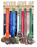 Medaillenhalter aus Holz "Never Give Up"