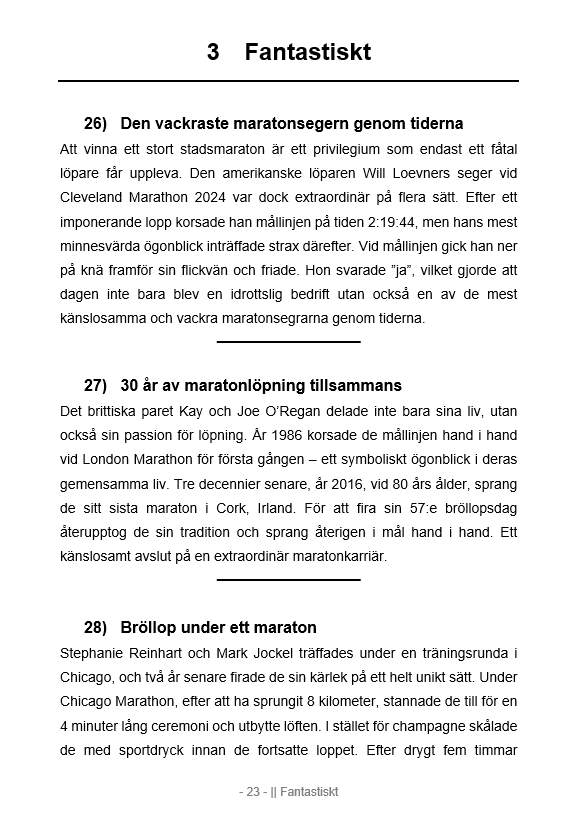 300 fascinerande berättelser och roliga fakta om löpning