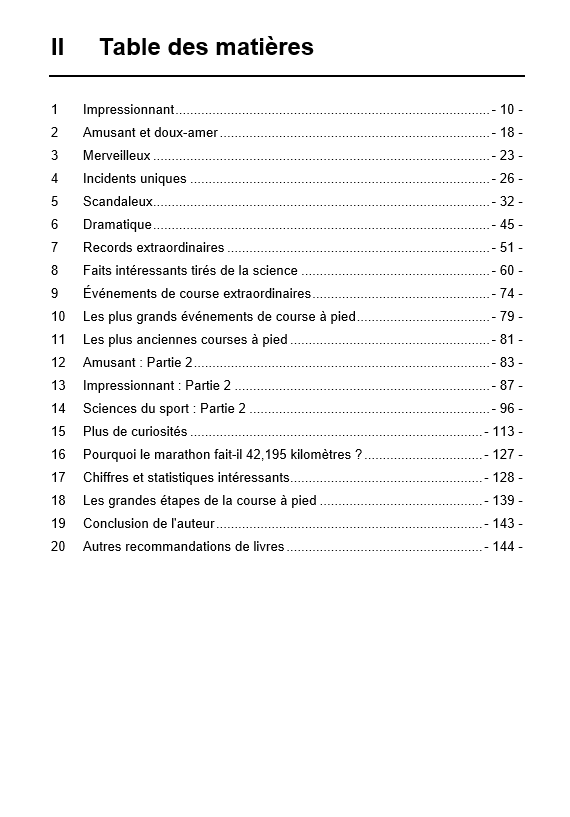 Franse versie: 300 histoires extraordinaires et anecdotes amusantes sur la course à pied