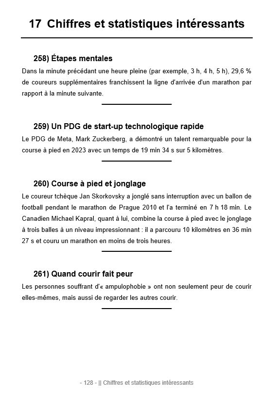 300 histoires extraordinaires et anecdotes amusantes sur la course à pied