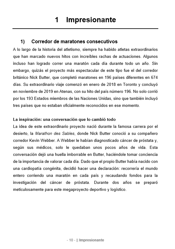 Spanish version: 300 Extraordinary Stories and Fun Facts about Running