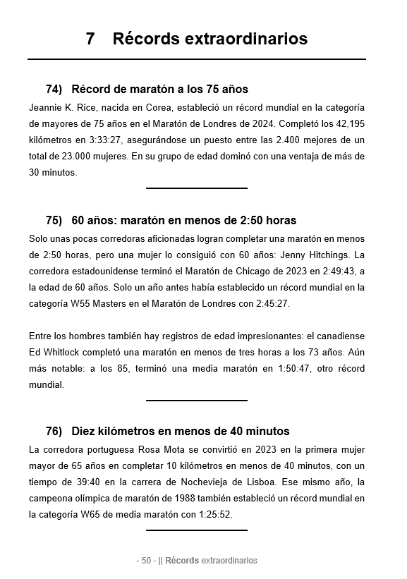 Spanish version: 300 Extraordinary Stories and Fun Facts about Running