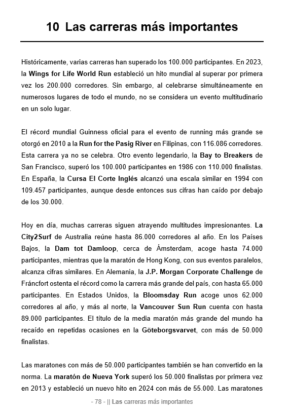 Spanish version: 300 Extraordinary Stories and Fun Facts about Running