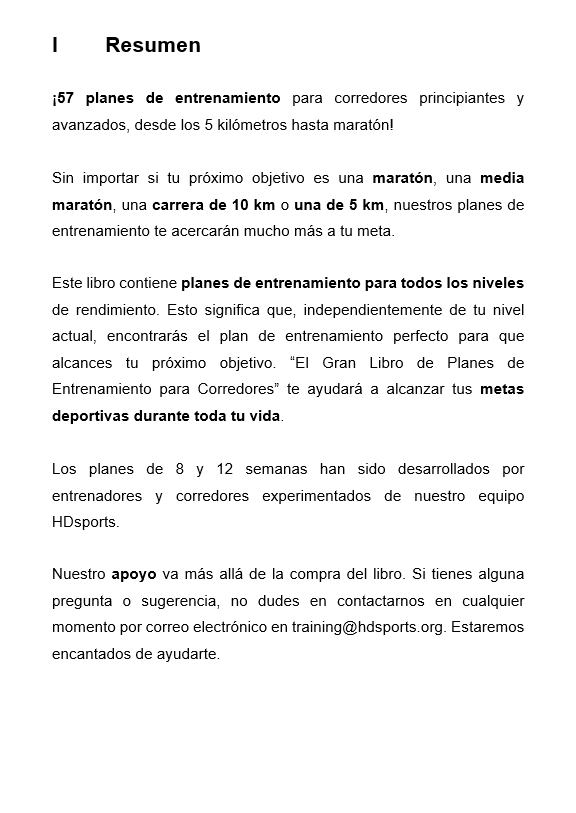 Spanish version: The Big Book of Training Plans for Runners
