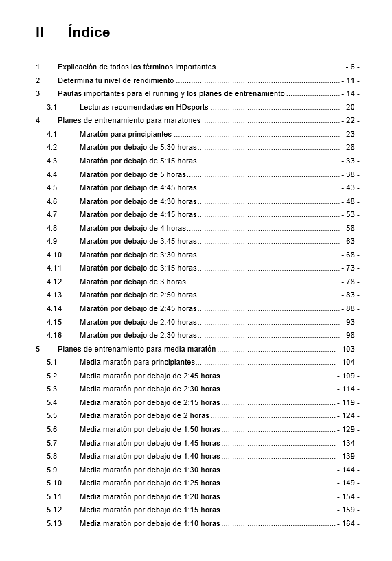 Spanish version: The Big Book of Training Plans for Runners