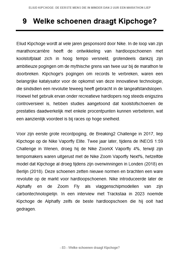 Eliud Kipchoge - De eerste mens die in minder dan 2 uur een marathon liep
