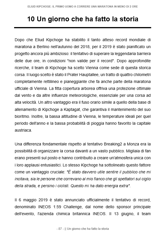 Eliud Kipchoge - Il primo uomo a correre una maratona in meno di 2 ore