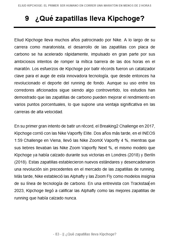 Spanish version: Eliud Kipchoge - The First Human to Run a Marathon in Under 2 Hours 