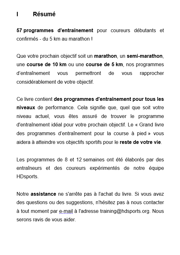 Franse versie: Le grand livre des programmes d'entraînement pour la course à pied
