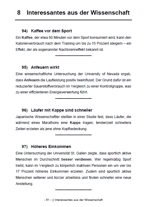 300 außergewöhnliche Geschichten und lustige Fakten zum Laufen