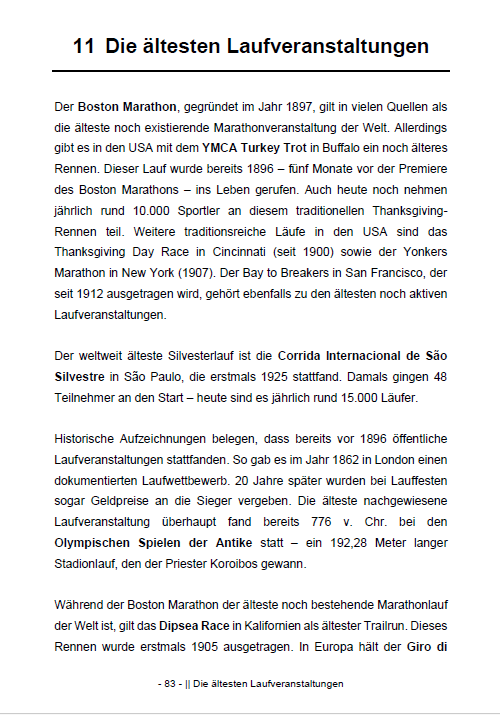 300 außergewöhnliche Geschichten und lustige Fakten zum Laufen