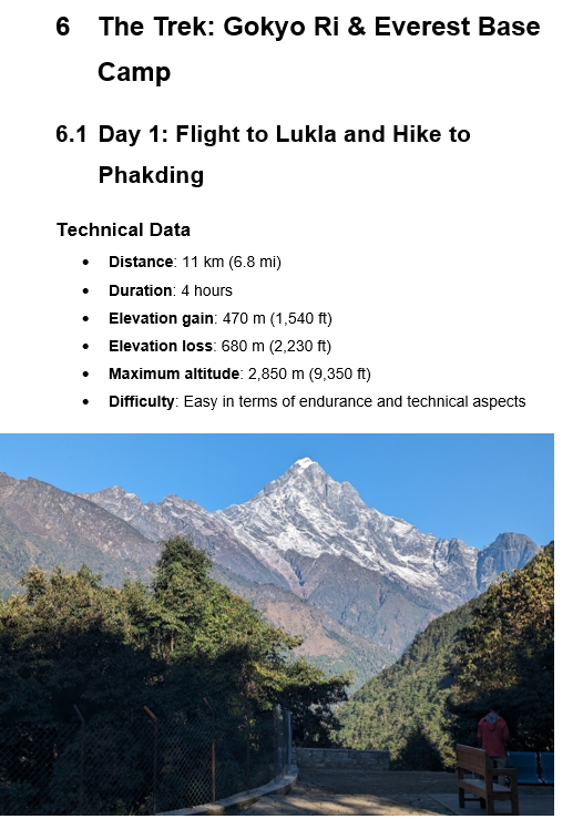 Trekking in the Nepalese Himalayas and to Mount Everest Base Camp