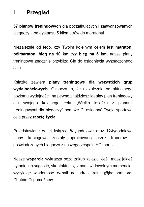 Wielka Książka z Planami Treningowymi dla Biegaczy
